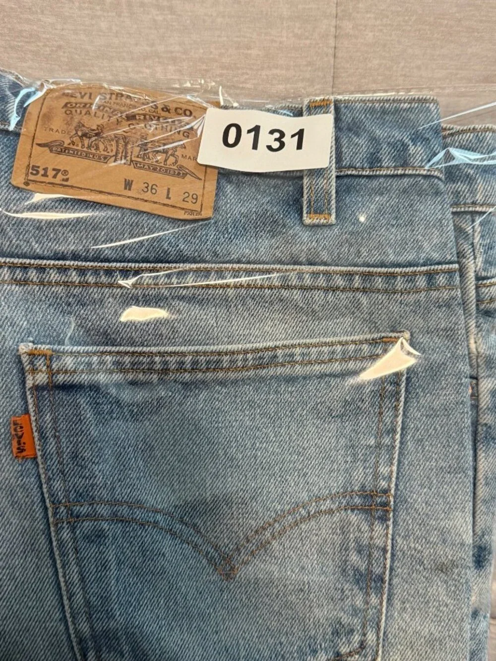 Vintage Levi's 517 Orange Tab Denim Jeans Men 36x29 Made in USA